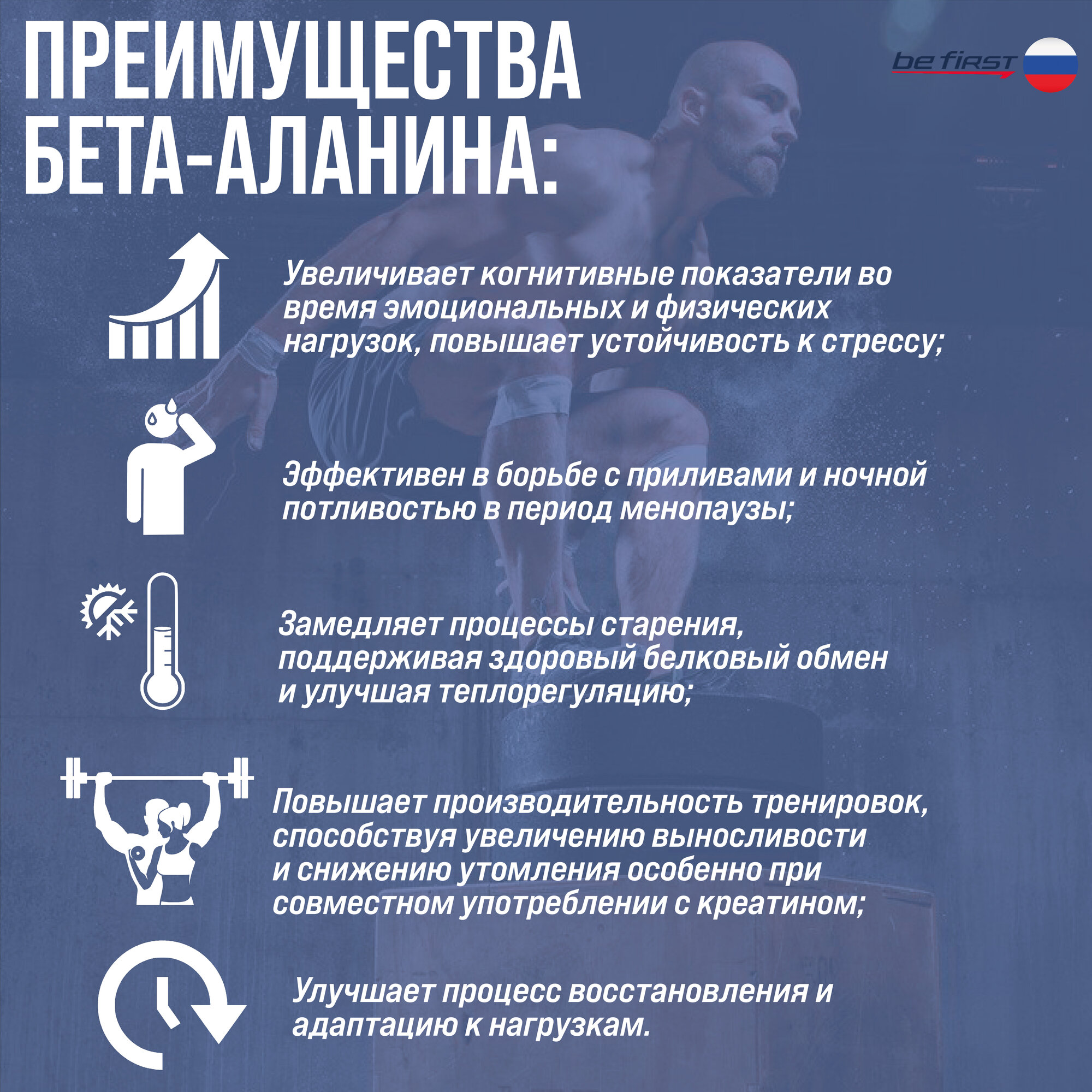 Бета аланин 500 мг в капсулах Be First Beta Alanine 120 капсул, нейтральный — фото 1
