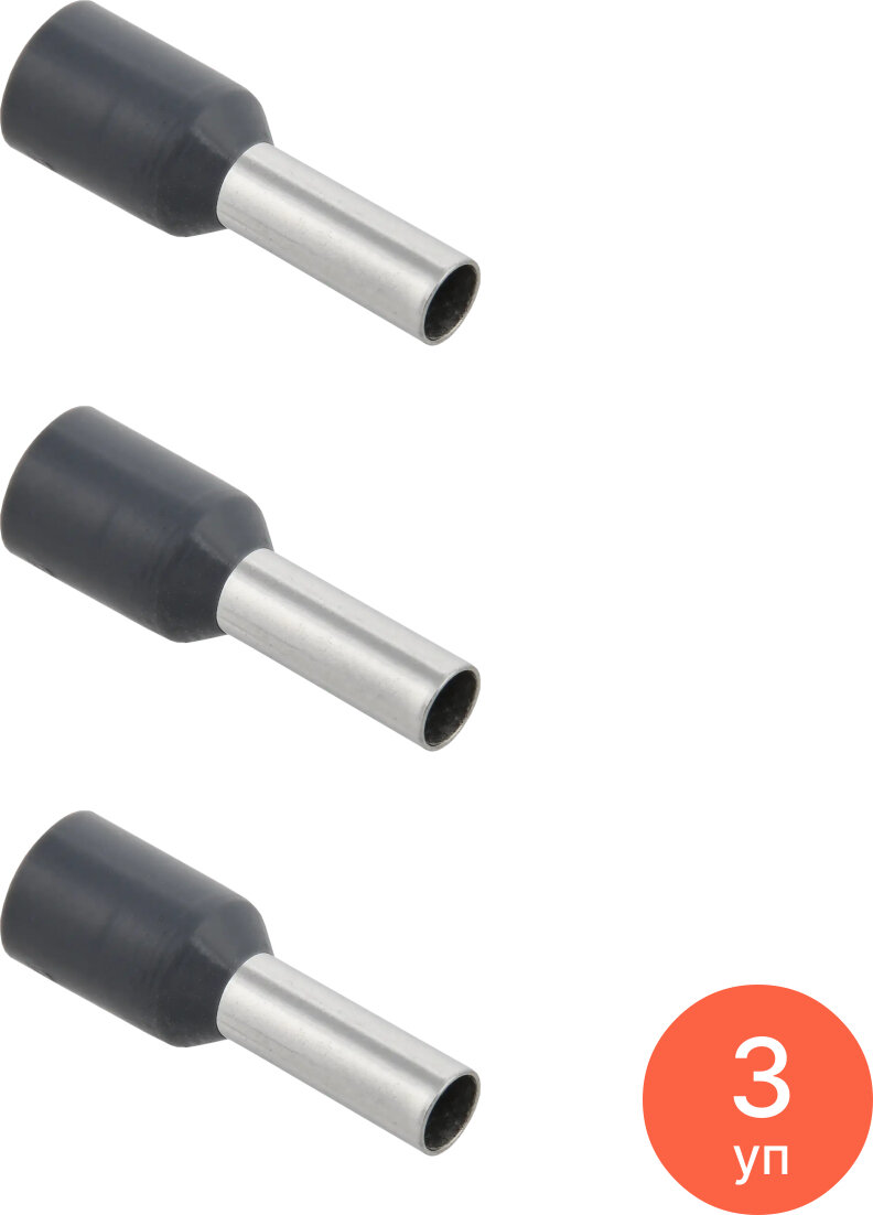 Кабельный наконечник IEK / ИЭК НШВИ 4.0-9 Е4009 4мм2 серый UGN10-004-04-09 в упаковке 100шт. (комплект из 3 уп)