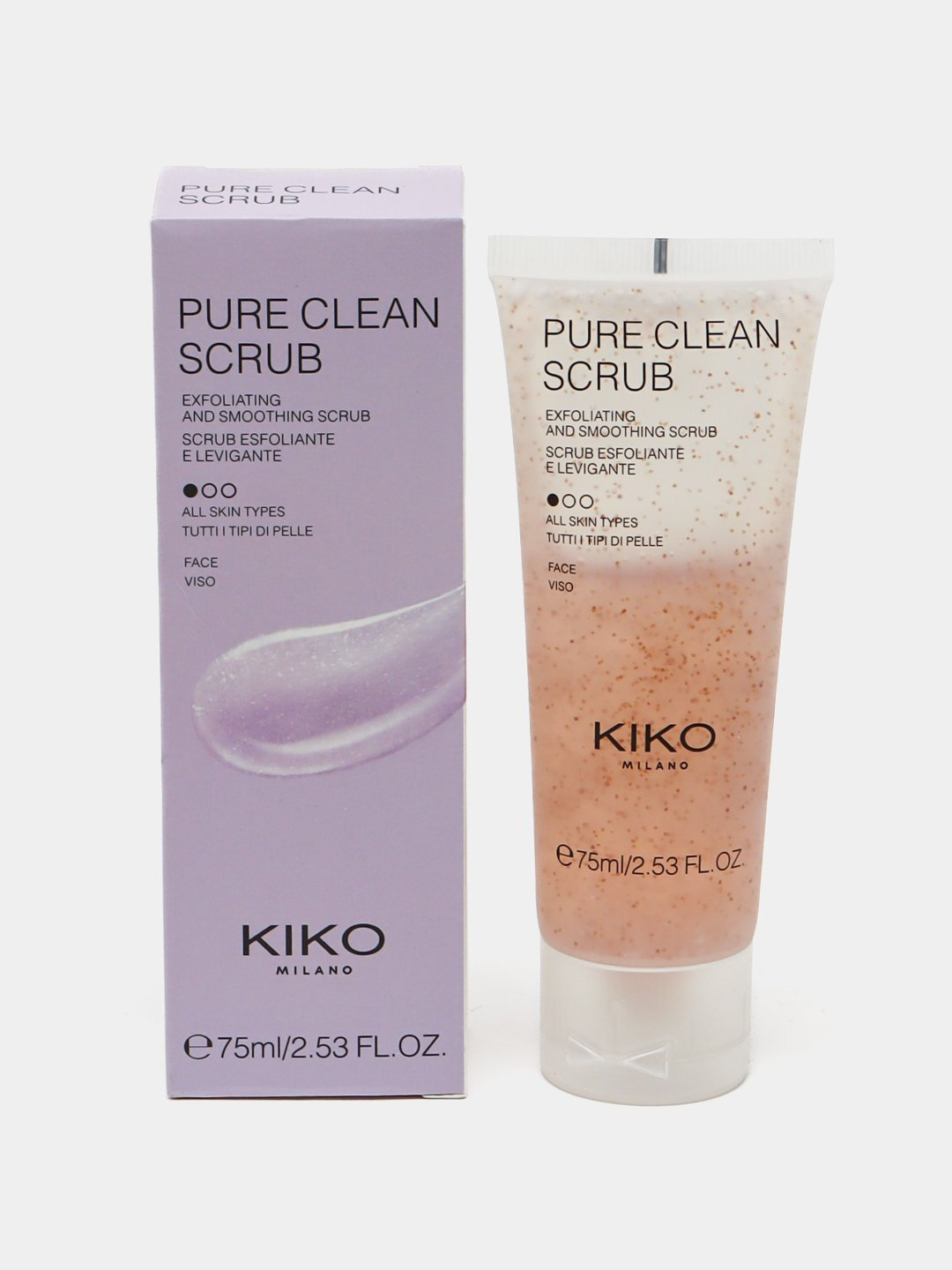 Очищающий скраб для лица KIKO Pure Clean Scrub, глубокая чистка кожи лица, 75 мл