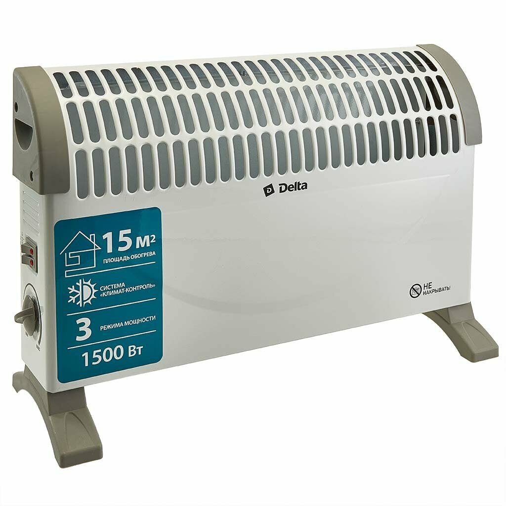 Конвектор электрический Delta D-3008 белый 1500Вт климат-контроль