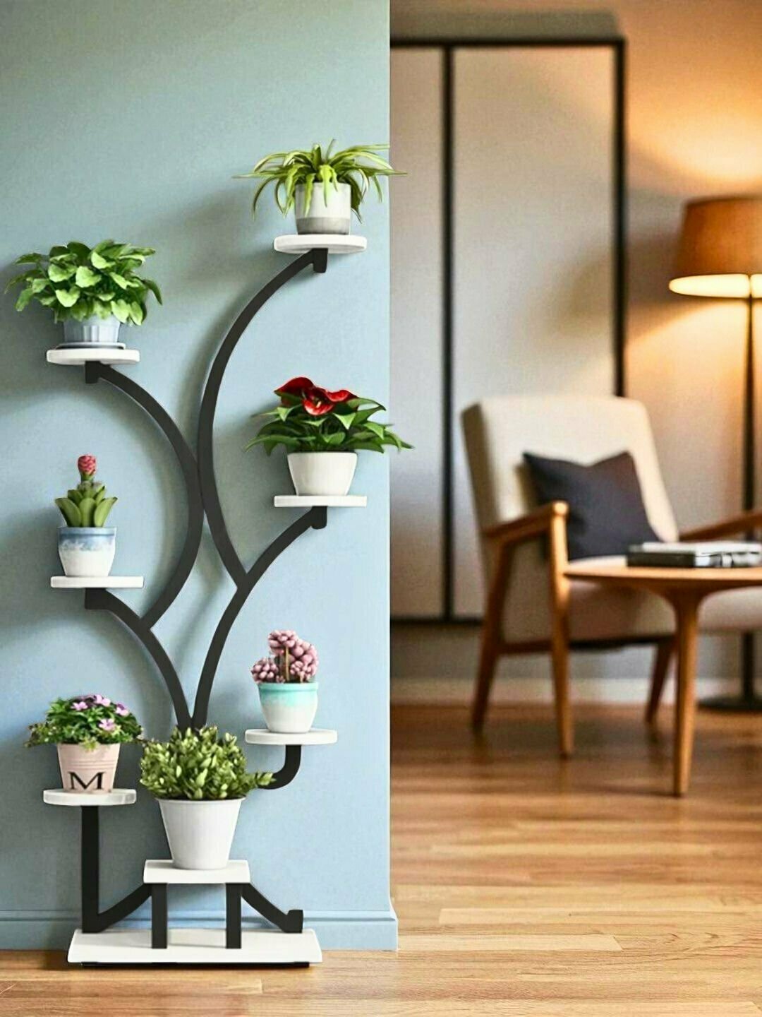 Многослойная металлическая подставка, для цветочных растений, в гостиную
