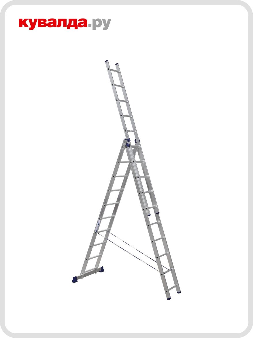 Лестница трехсекционная алюмет 5310 3х10