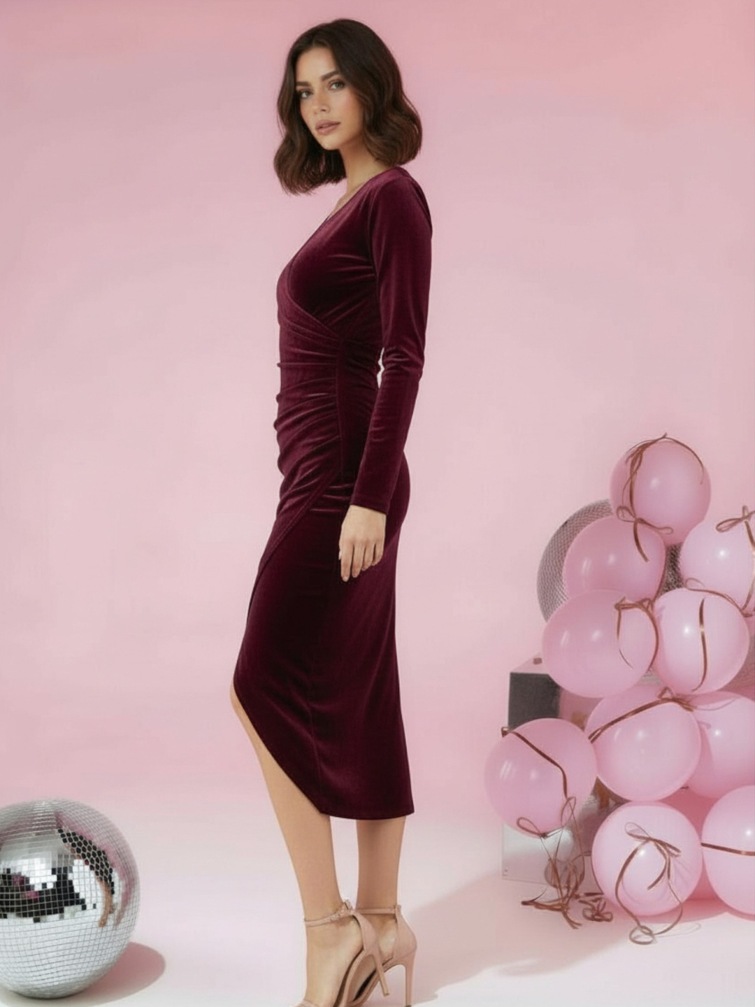 Платье  Женское вечернее бархатное платье футляр, большемерит на 1 размер, размер L — фото 1