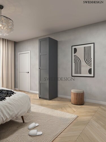 Изображение товара Шкаф икеа "пакс/макс", серый, 50 см x 61 см x 233 см, с полками