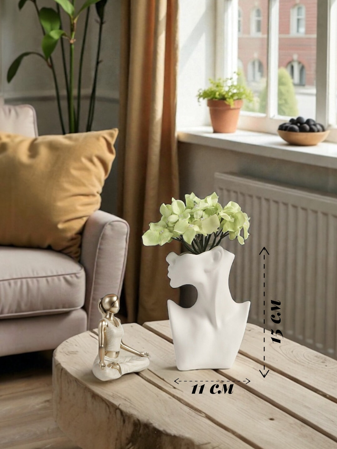 Статуэтки "Силуэт", интерьерные, ручной работы, из гипса, белые