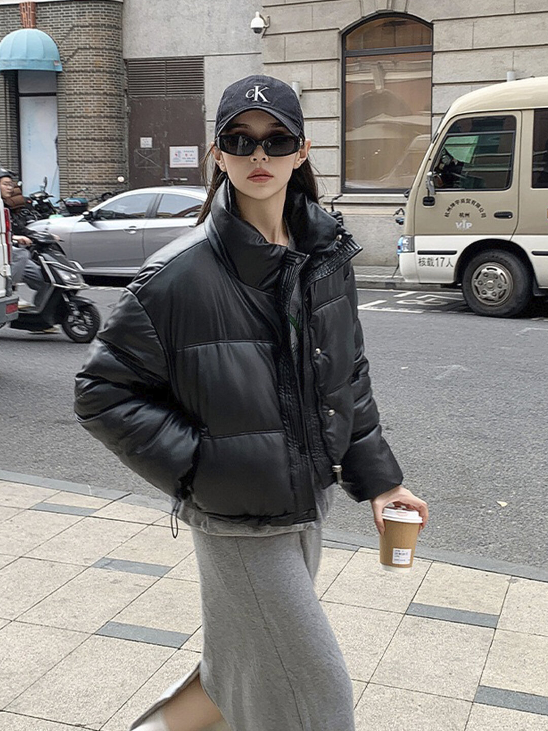 Пуховик Хаки, черный