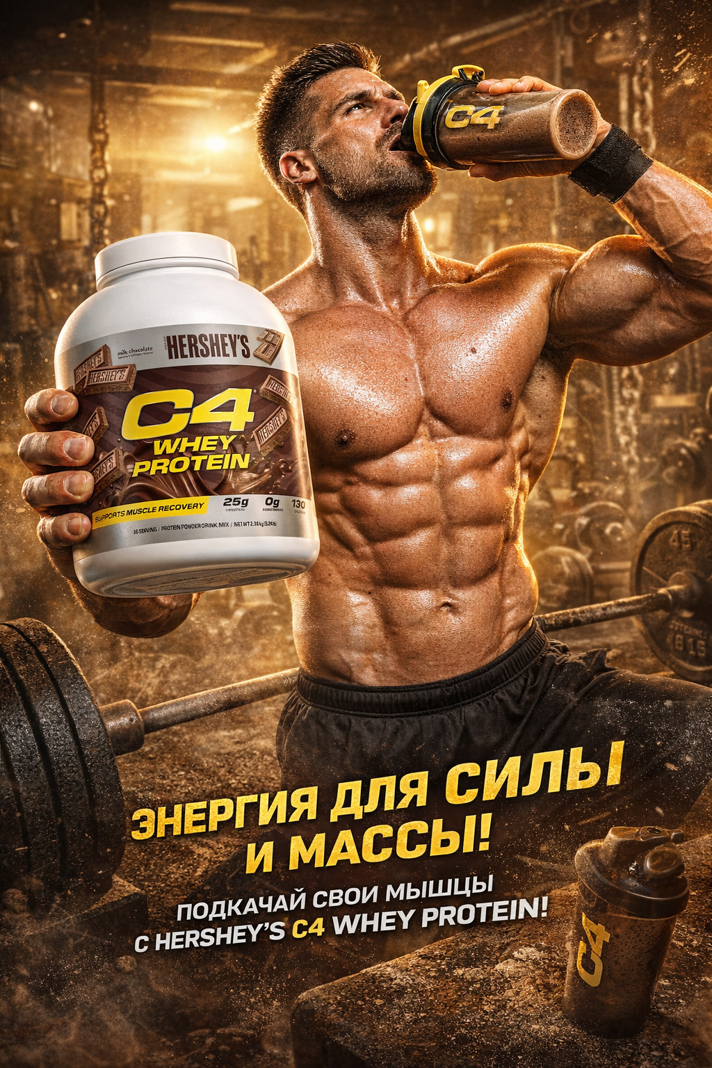 Белковый коктейль Nutrabolics C4 Whey, сывороточный концентрат, без ГМО, 1,87 кг