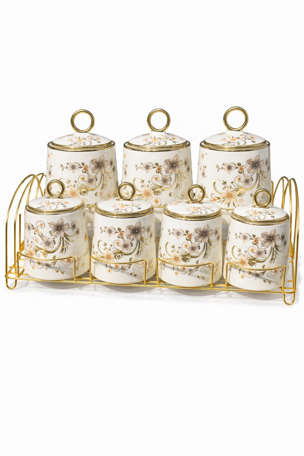 Набор для специй, керамический, с подставкой, 7 предметов белый — фото 1