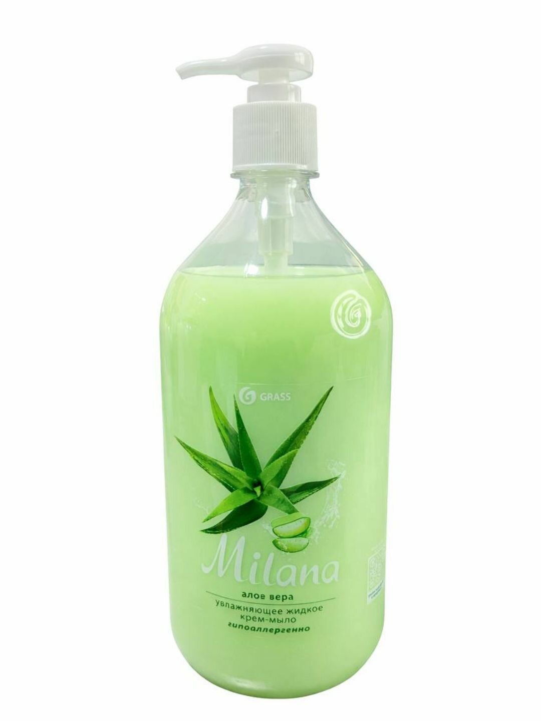 Жидкое мыло Milana с дозатором Алоэ, увлажняющее для рук и тела 1000 мл