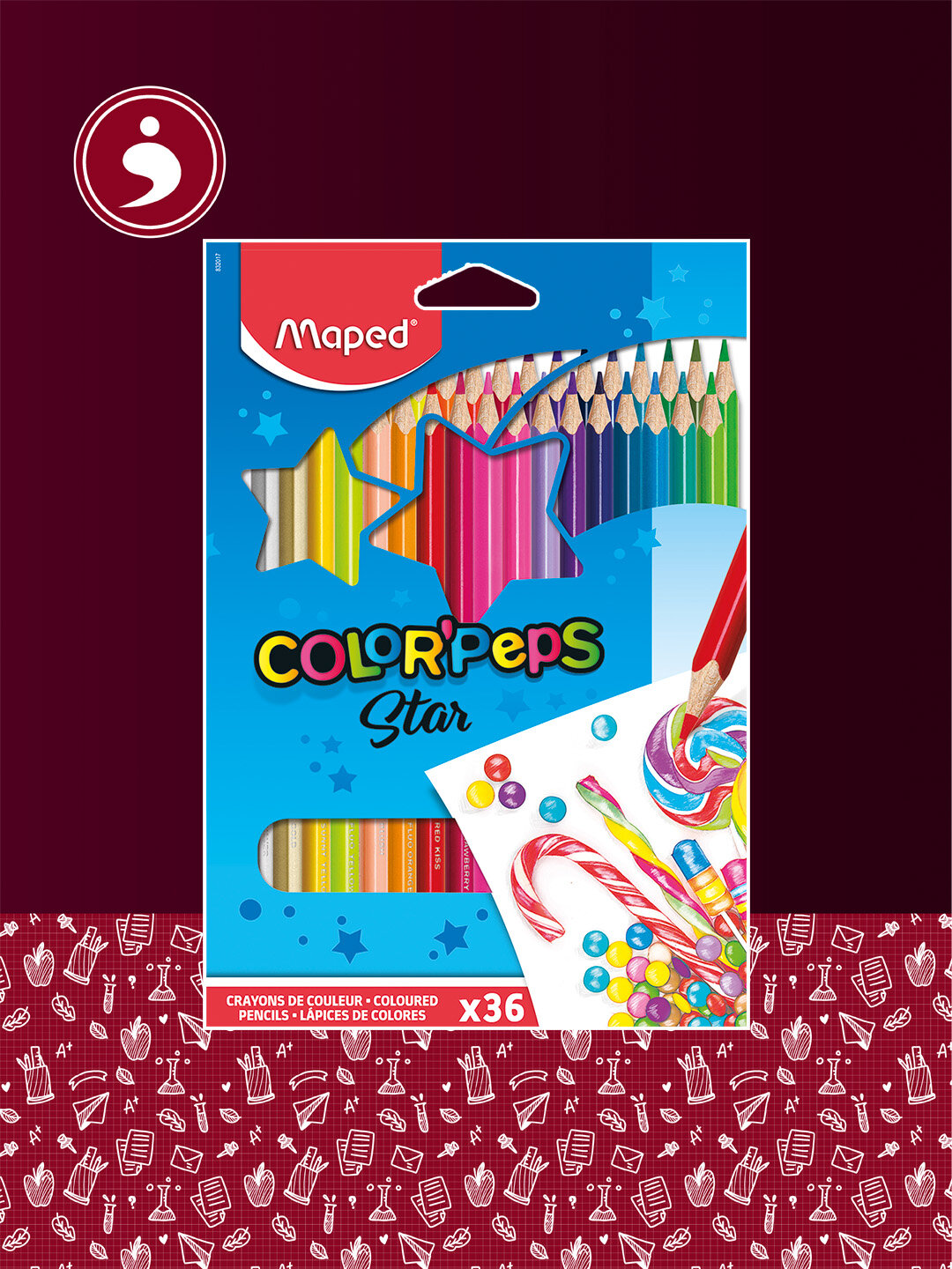 Карандаши цветные повышенной прочности Maped (36Color'Peps) 832017