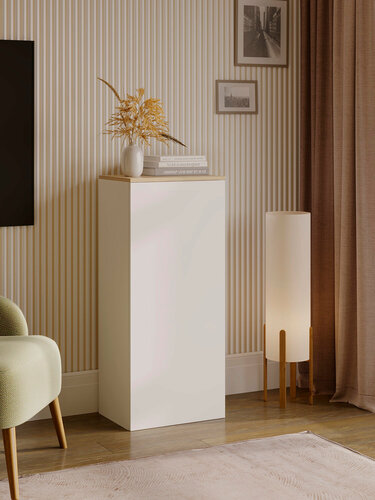 Изображение товара Шкаф-пенал, шкаф распашной, стеллаж с полками, Click, 50х34х109 см, белый, сонома