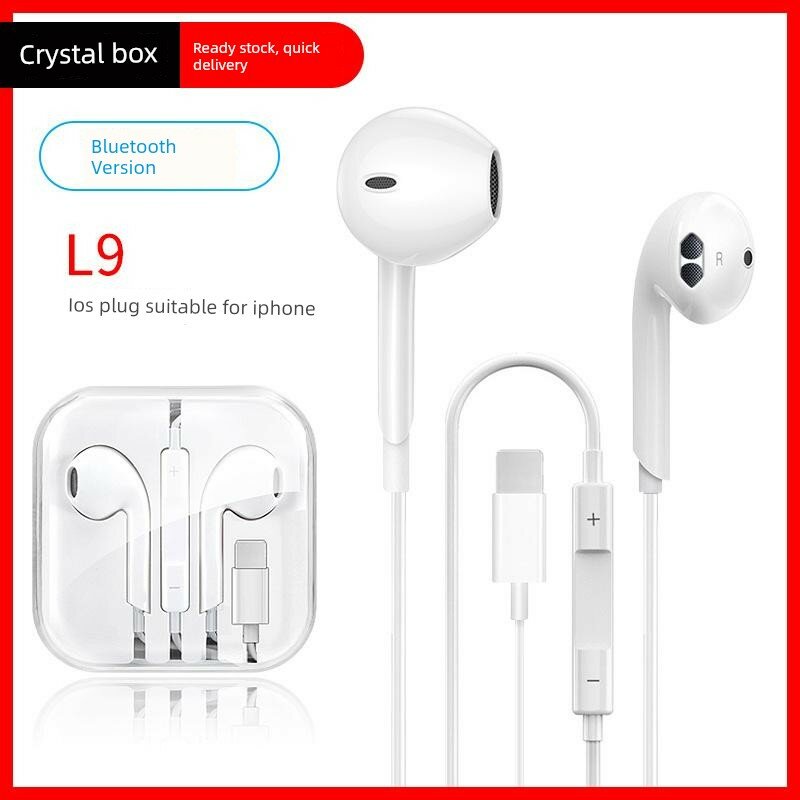 L9 беспроводные наушники Bluetooth с кристаллической коробкой, совместимость с iPhone плоским разъемом