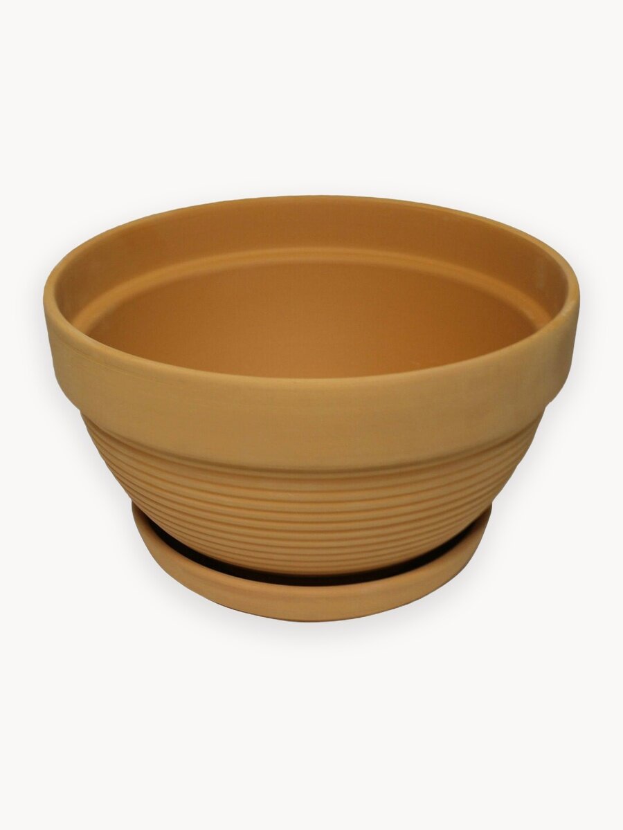 Горшок для цветов с поддоном "Калипсо терракота" 0,7л, d15см, h8,5см, керамика, неглазурованный