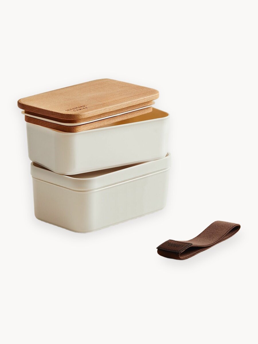 Ланч боксы для еды, контейнер для еды с крышкой, ланч бокс, 500 мл, 2 шт, MADAME COCO, белый