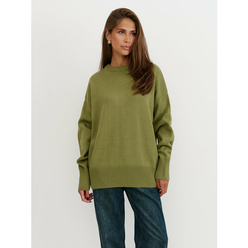 фото Джемпер kivi clothing, размер 40-46, оливковый