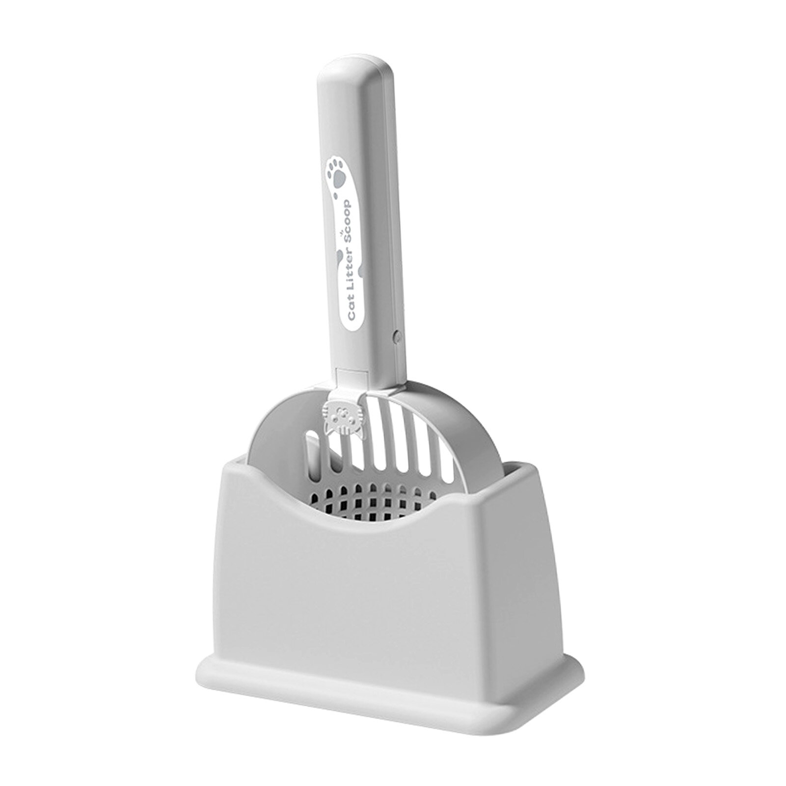 Автоматический совок для кошачьего туалета с держателем, ультрафиолетовой лампой для стерилизации, зарядкой типа C, подвесным совоком для кошачьих экскрементов, просеиванием одним нажатием