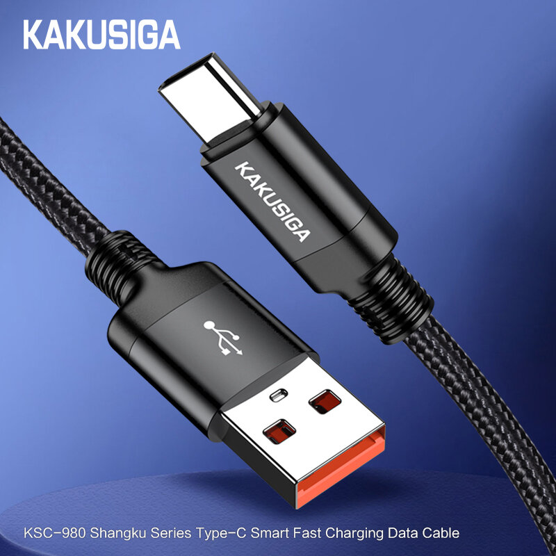 Кабель USB KAKUSIGA KSC-980 Type-C черный, для быстрой зарядки