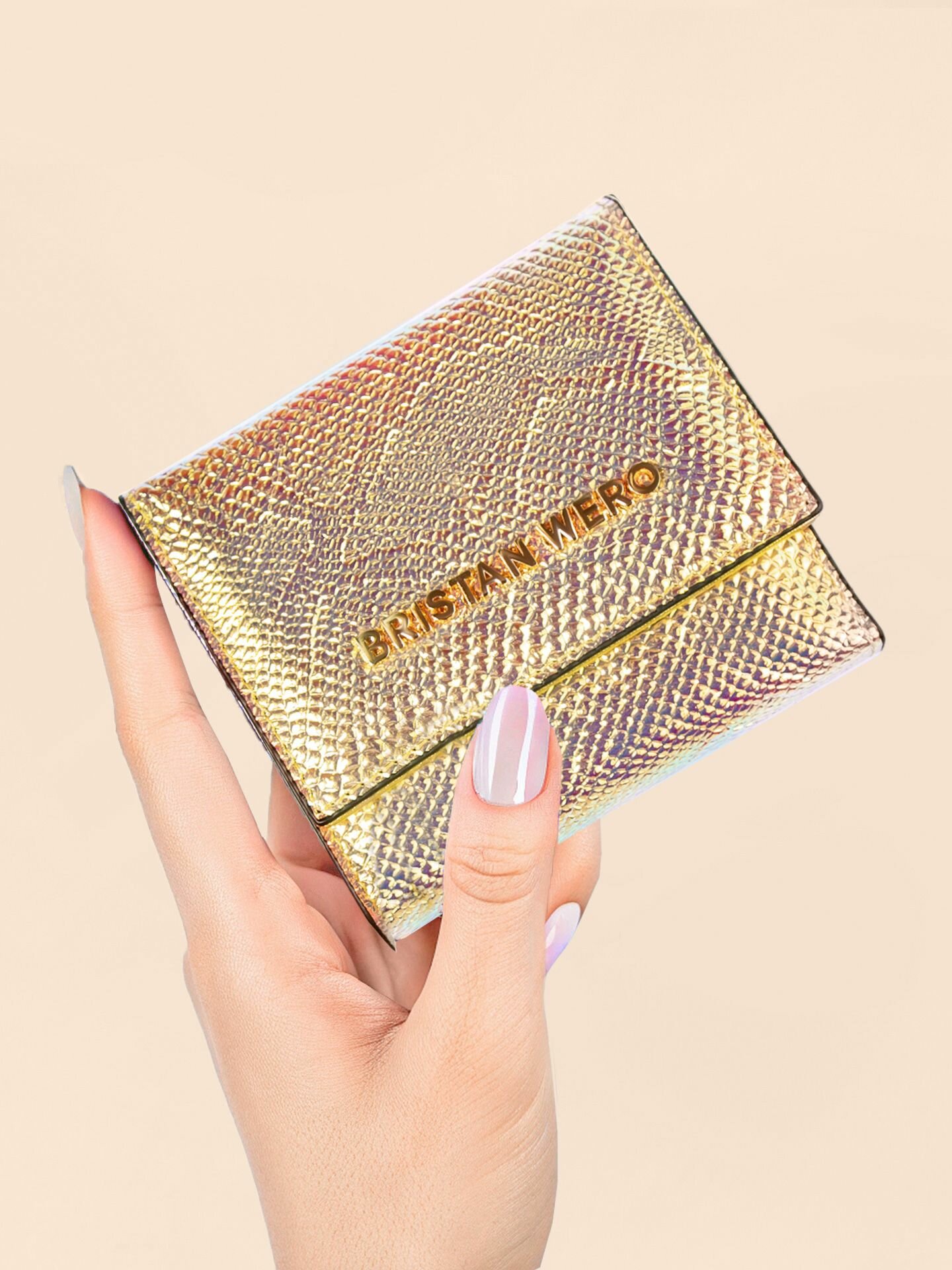 Кошелек Bristan Wero  фактура гладкая  золотой