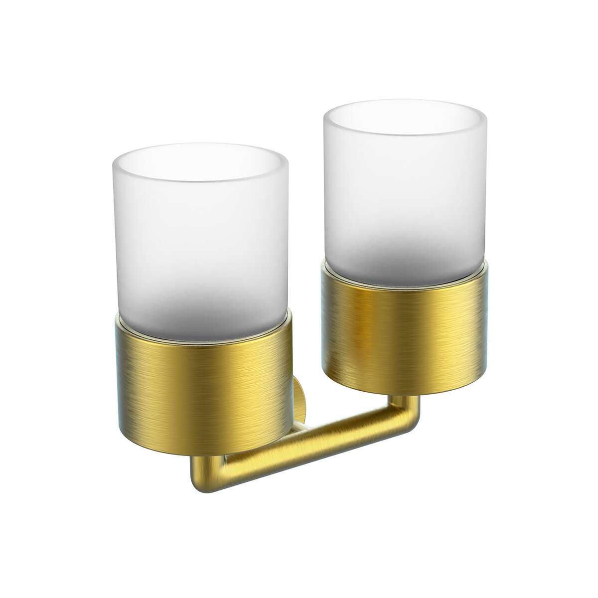 Стакан двойной для зубных щеток с держателем Raglo R320.08.03 латунь, сатин золотой