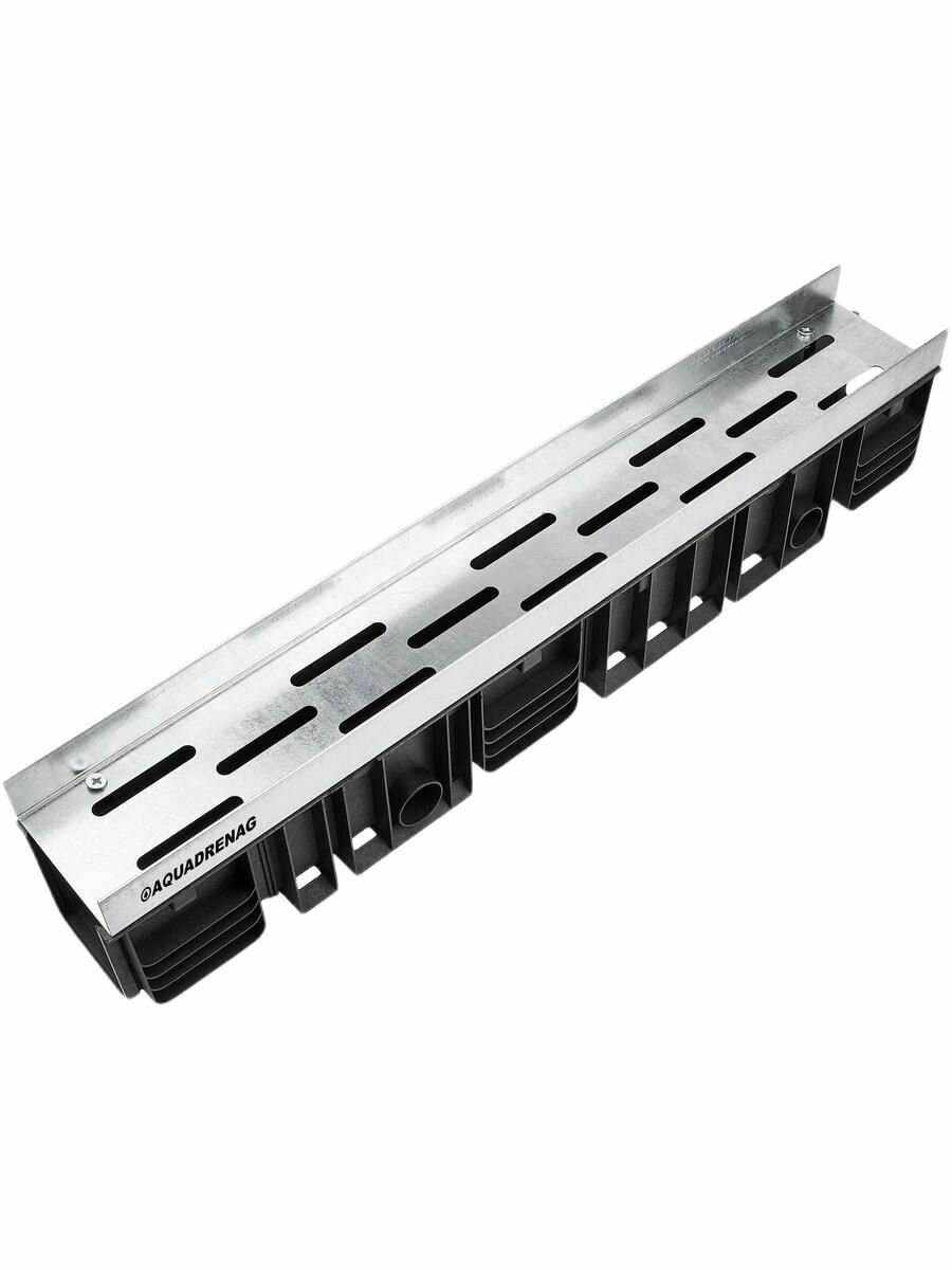 Лоток водоотводный пластиковый Aquadrenag ЛВП Classic Stone AQD-М DN100 H191 (комплект)