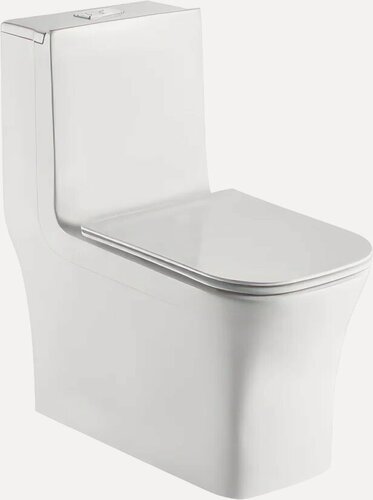 Изображение товара Унитаз-моноблок напольный Weltwasser WW SK Glanbach 001 GL-WT с микролифтом, безободковый, антивсплеск, фаянсовый, белый, глянцевый, прямоугольный, с нижним подводом, сиденье для унитаза в комплекте