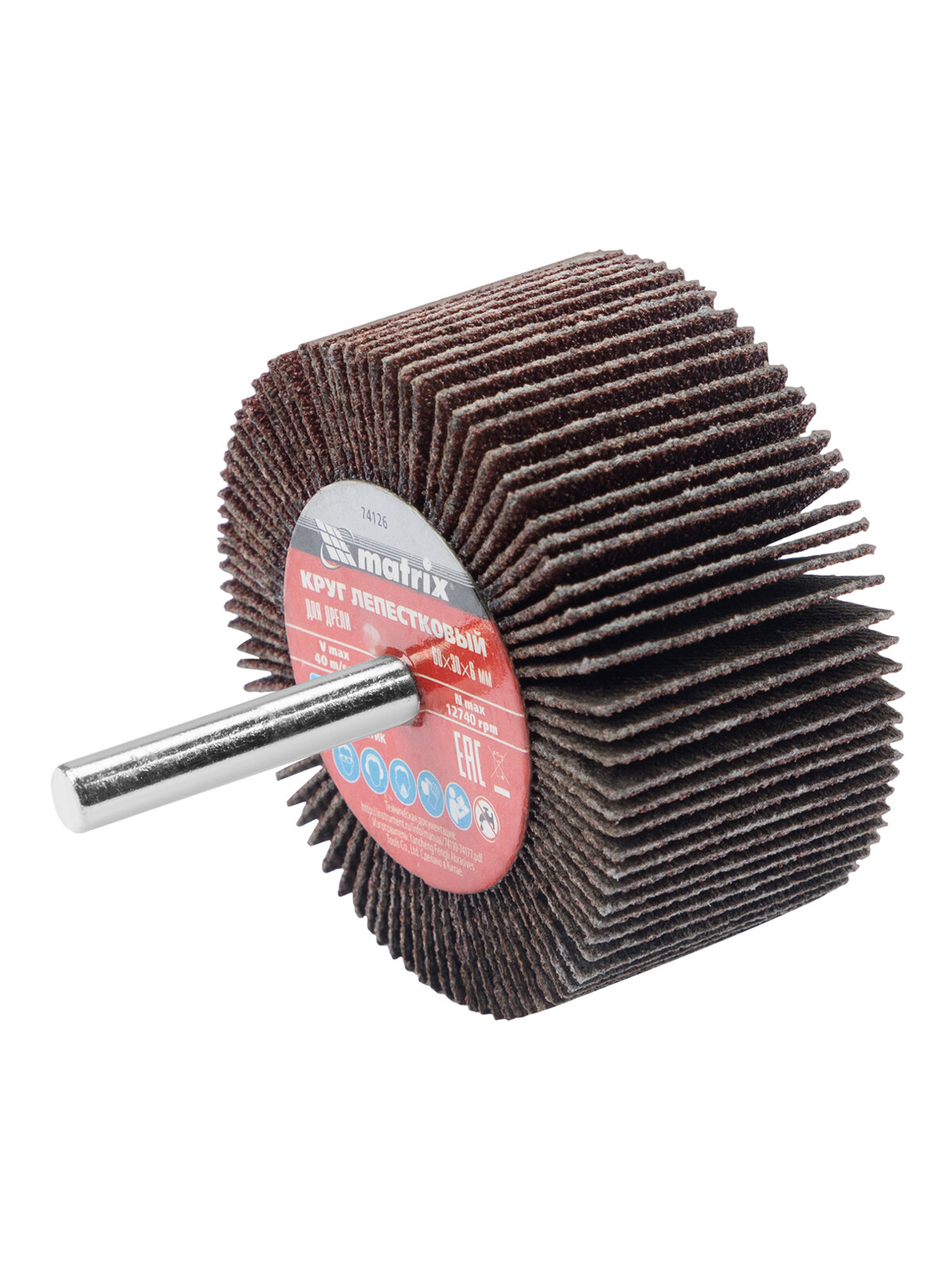 Круг лепестковый для дрели Matrix 60 х 30 х 6 мм Р 120 74126