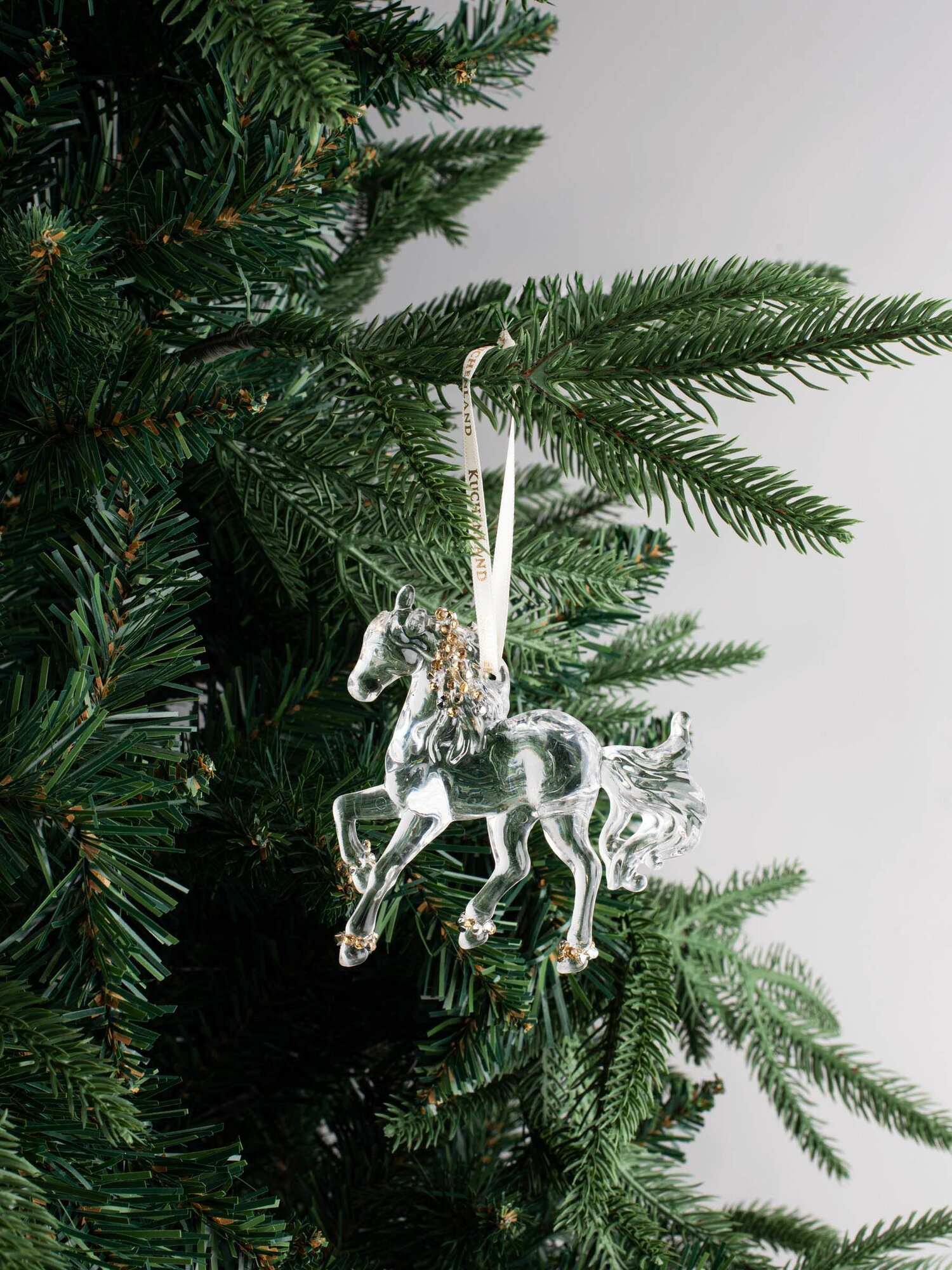 Игрушка елочная 13 см акрил Лошадь Figure crystal