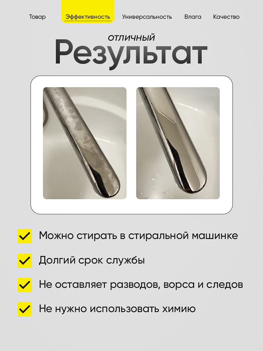 Салфетки для уборки из микрофибры, 4 шт в упаковке 40x30 см . — фото 1