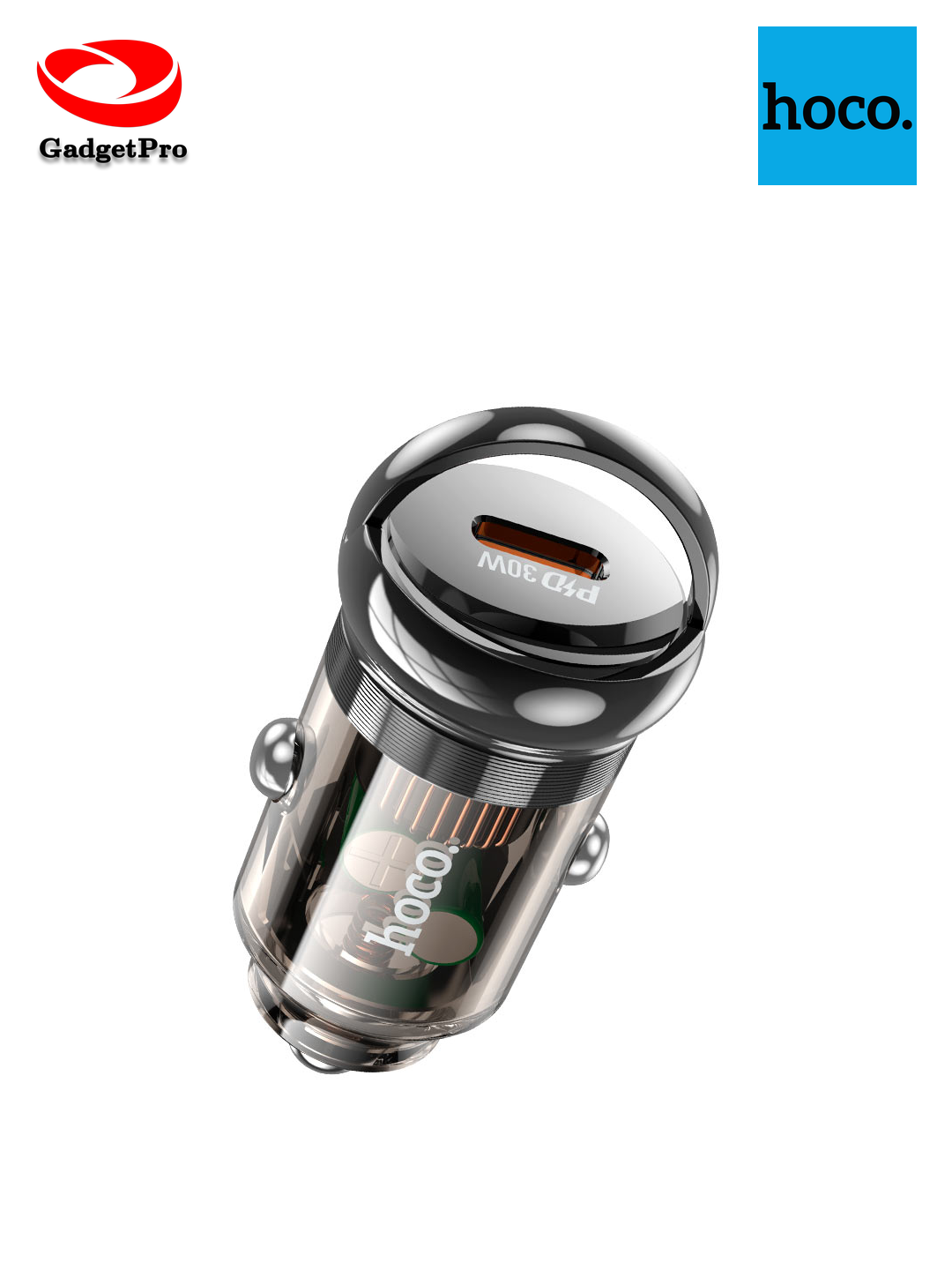 Автомобильное зарядное устройство Hoco Z53 с кабелем Type-C - Type-C, черный цвет, быстрая зарядка, надежное устройство