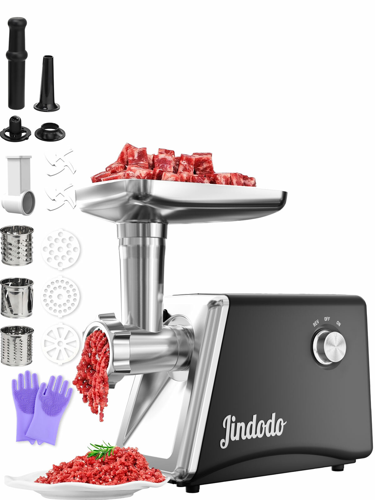 Электрическая мясорубка Jindodo AC-JR013500 Вт/функция реверса через мясорубку на зиму