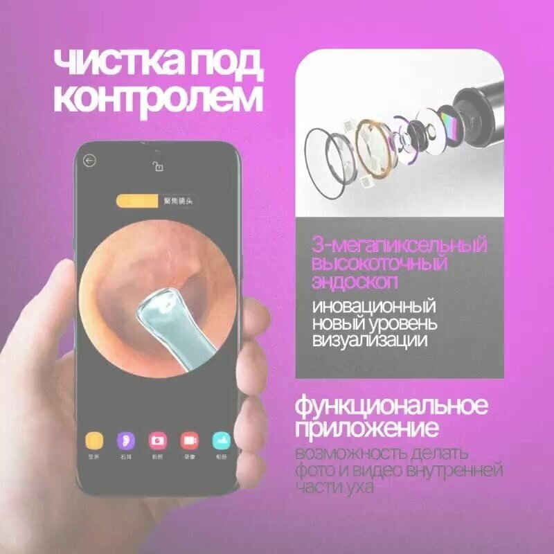 Ушные Палочки Xiaomi Умная ушная палочка Xiaomi Bebird Smart Visual Spoon Ear Stick R1 White