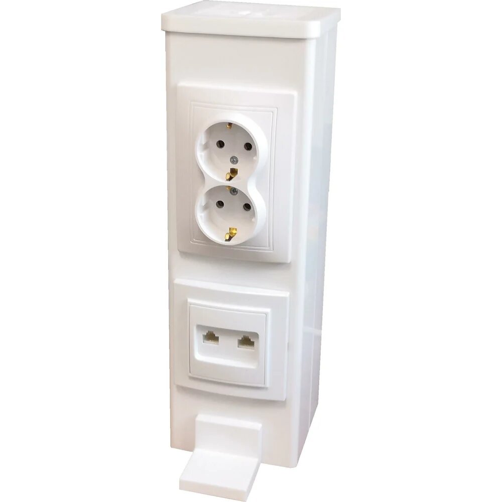 ООО ФЭА Электромонтажная алюминиевая колонна  1шт  Двойная розетка  1 шт  двойная компьютерная ЭК 33 2