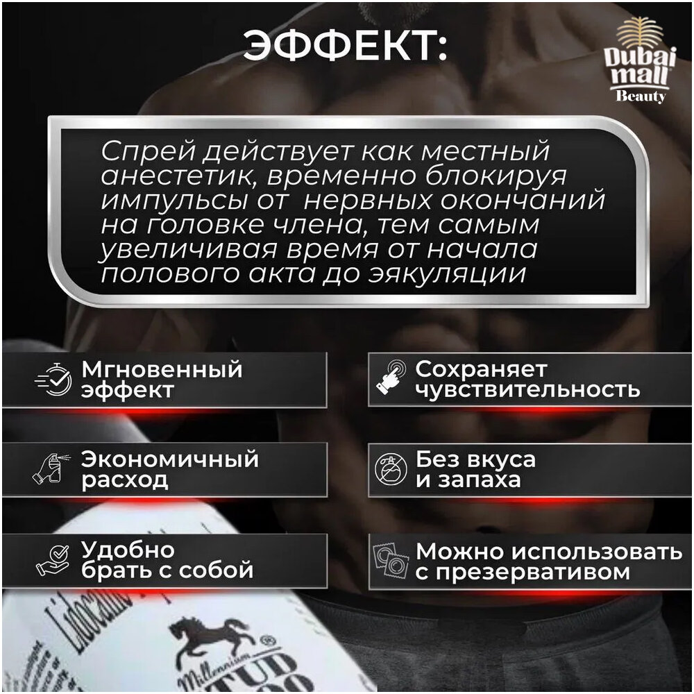 Спрей для продления полового акта Stud 5000, пролонгатор с эффектом лидокаина, 20 мл.