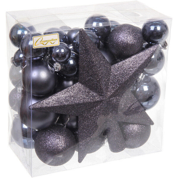 Набор ёлочных украшений «Brilliant fairy tale» 52 предмета, Графит, пластик, для елки и декорирования — фото 1
