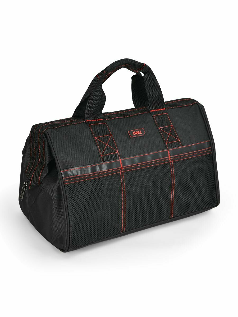 Сумка для инструментов Deli "Black Edition" DL430907 (45х32х29 см 6 карманов ткань Oxford 600D)