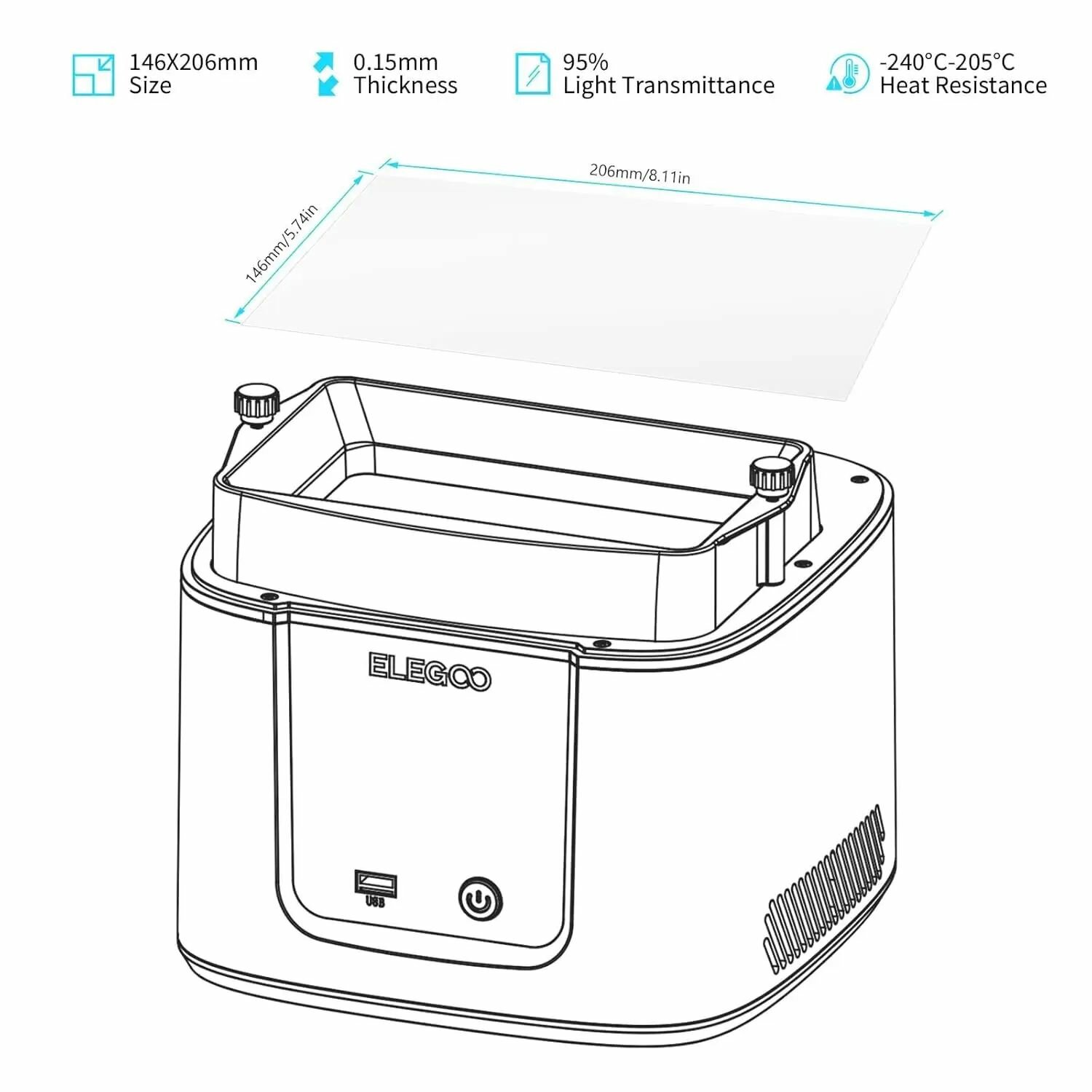 ELEGOO FEP пленка для 3D-принтера MARS 5 Ultra 5 шт. — фото 1