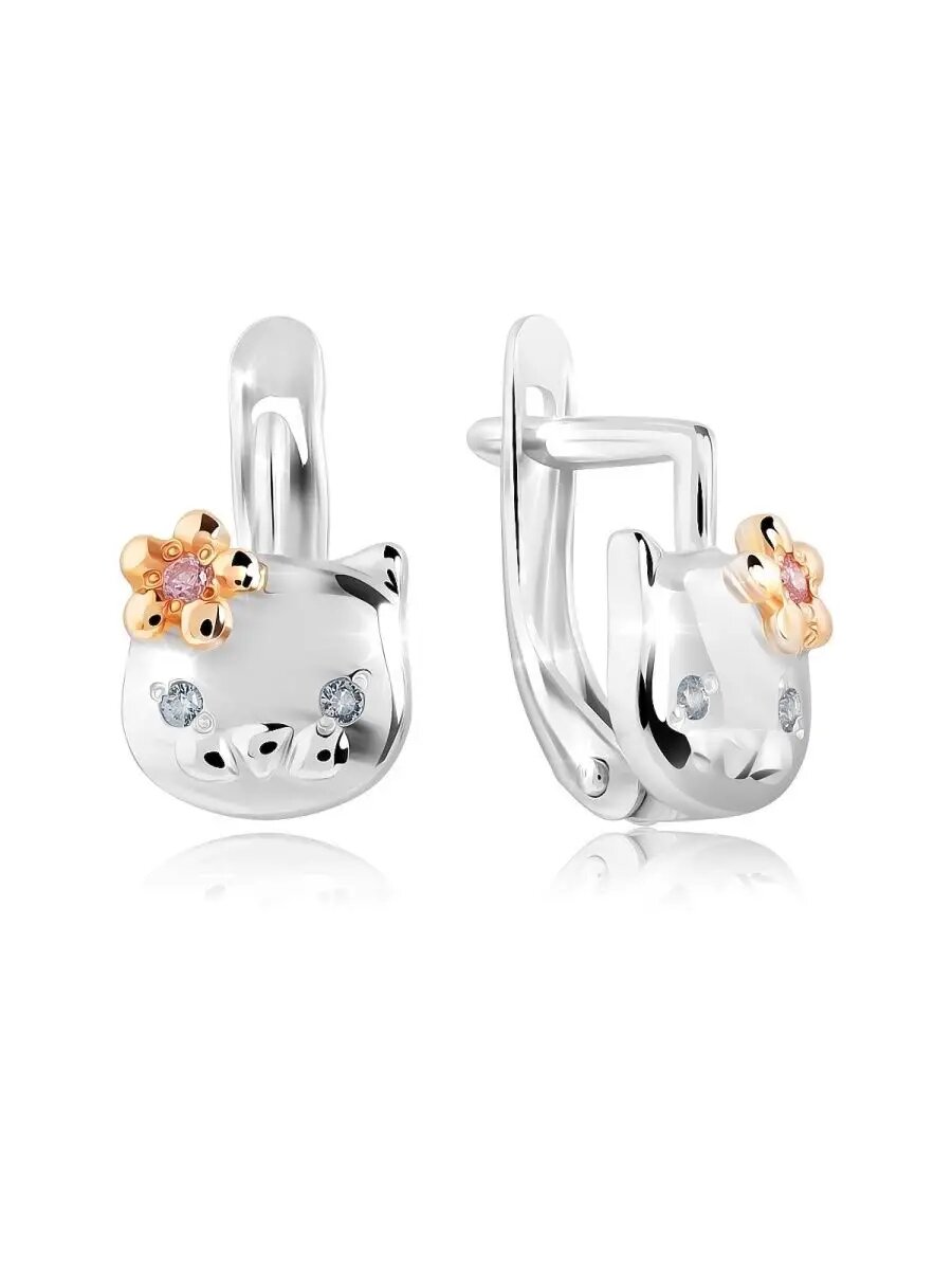 Серьги VALTERA, серебро, 925 проба, фианит, , серебристый