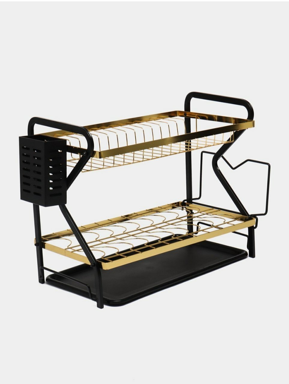 Сушилка для посуды настольная, двух ярусная, с поддоном, для тарелок.