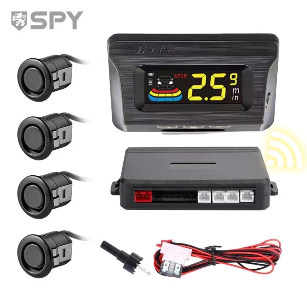 Шпионский беспроводной автомобильный парковочный радар с 4 датчиками обратный ЖК-дисплей автомобильный парктроник детектор система 22 мм