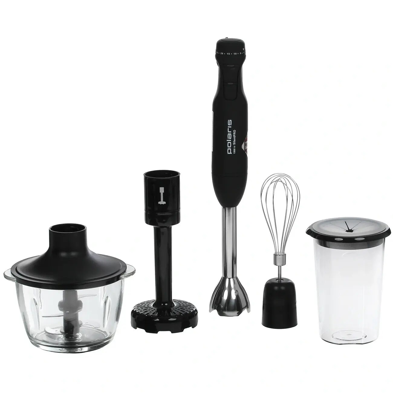 Блендер Polaris PHB 1517GL, погружной, нержавеющая сталь, пластик, 1500Вт, высота 40,5 см