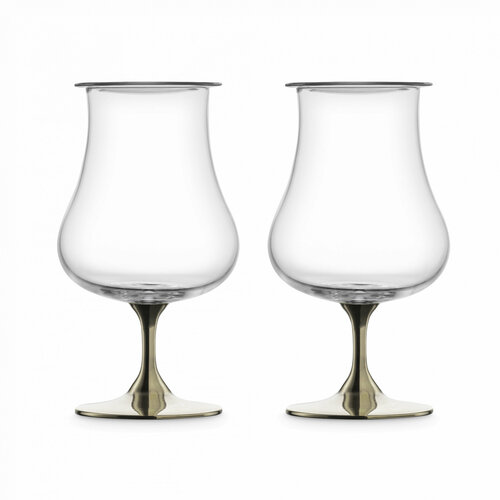 Набор из 2-х бокалов для крепких напитков, 220 мл, декор - платиновый, хрустальное стекло 86551215 Gentleman