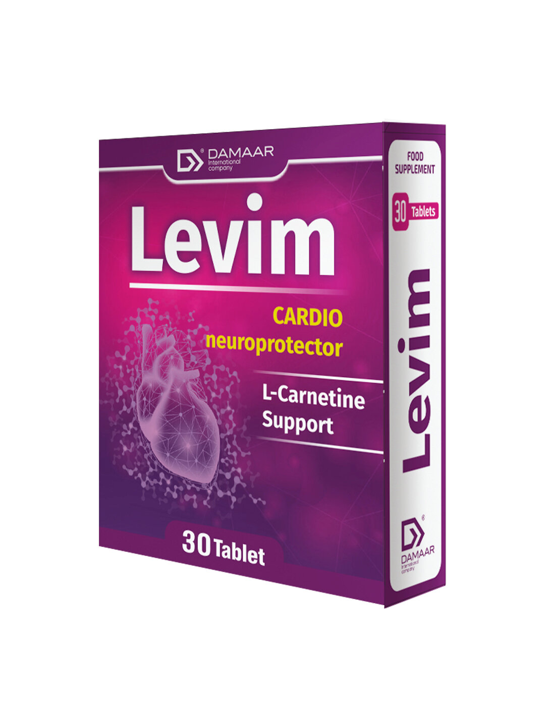 Добавка для сердца Damaar Levim 30 таблеток, L-карнитин, коэнзим, кверцетин — фото 1