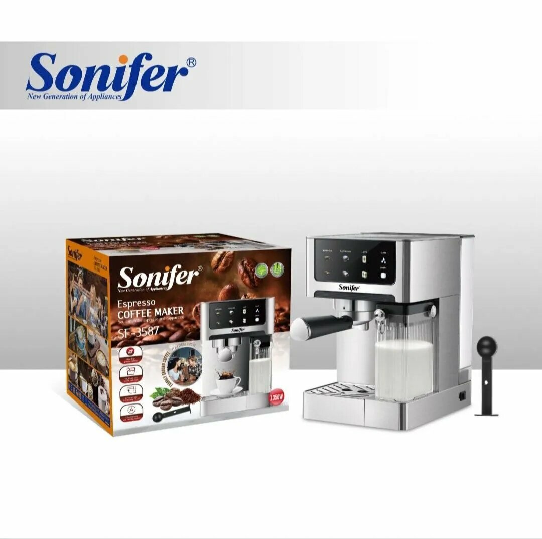 Кофемашина Sonifer SF-3587, сенсорное управление, для капучино, эспрессо