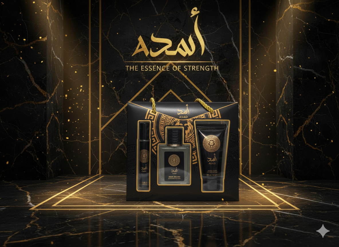 Мужской парфюм Asad подарочный набор-выражение силы, мужества и зависти