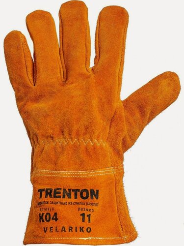Изображение товара Укороченные краги сварщика / перчатки спилковые Trenton, многоразовые с кевларовой нитью