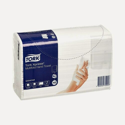 Изображение товара Бумажные полотенца TORK 190шт Universal 2-слойное натуральный 234x213 см Multifold 471103 127070