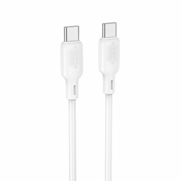 Borofone BX113 USB Type-C dan USB Type-C ga ulanadigan kabel, 1 m, oq, Lenny — фото 1