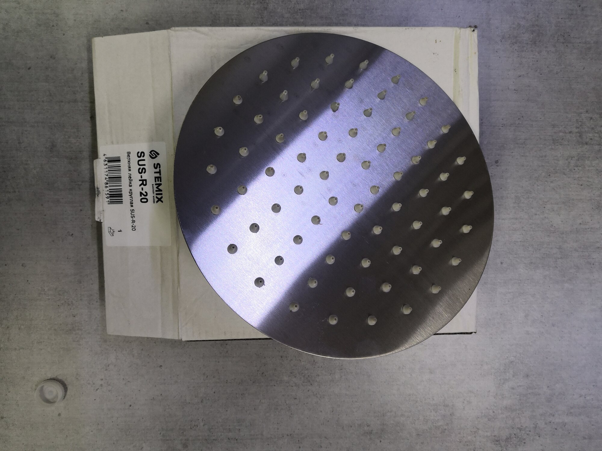 Лейка тропического душа Stemix STM-R20 SUS-20, круглая, матовая, нерж. сталь