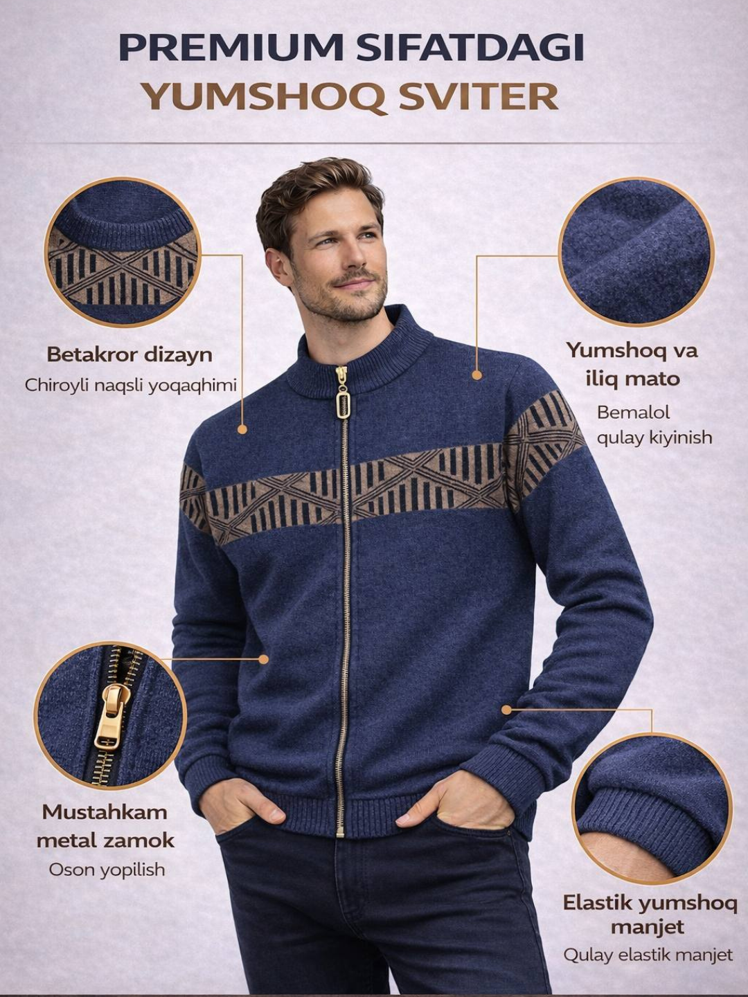 Кардиган Classic Knit Zip