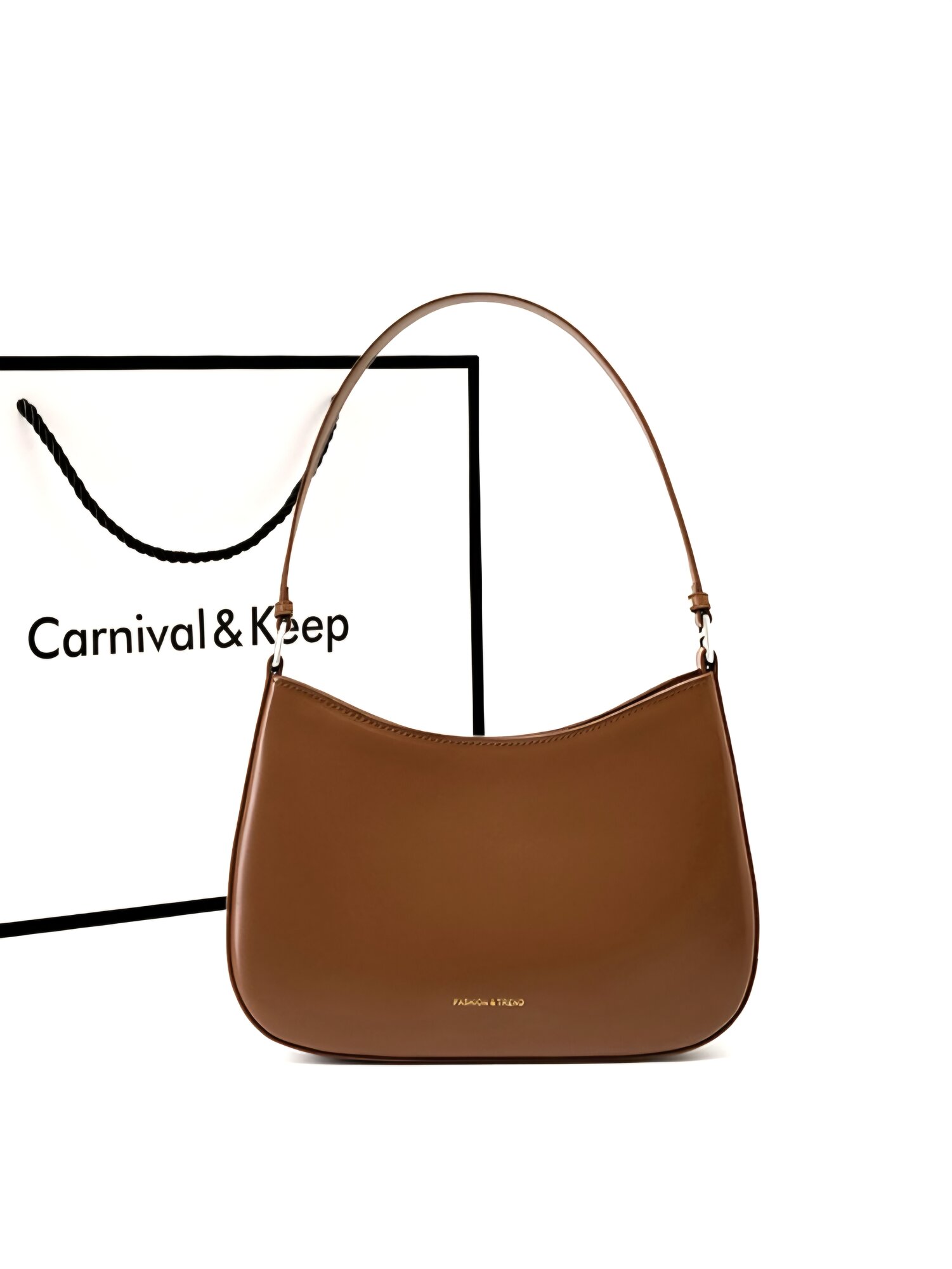 Сумка багет Carnival Keep из натуральной кожи, Carnival Keep, фактура гладкая, коринчевый — фото 1